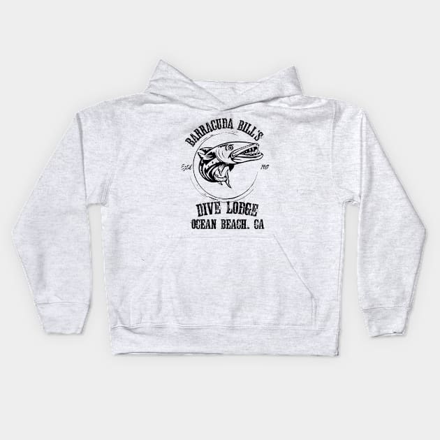 Barracuda Bills Dive Lodge, Scuba Kids Hoodie by Teessential